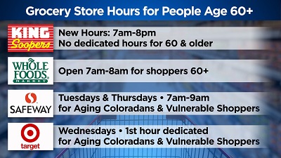 CBS Denver : Grocery Stores Hours for People Age 60 and over