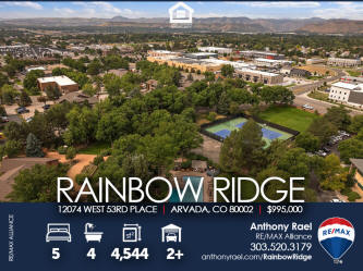 ARVADA HOME FOR SALE: 12074 West 53rd Pl | Arvada CO 80002 Custom Home in The Rainbow Ridge Neighborhood