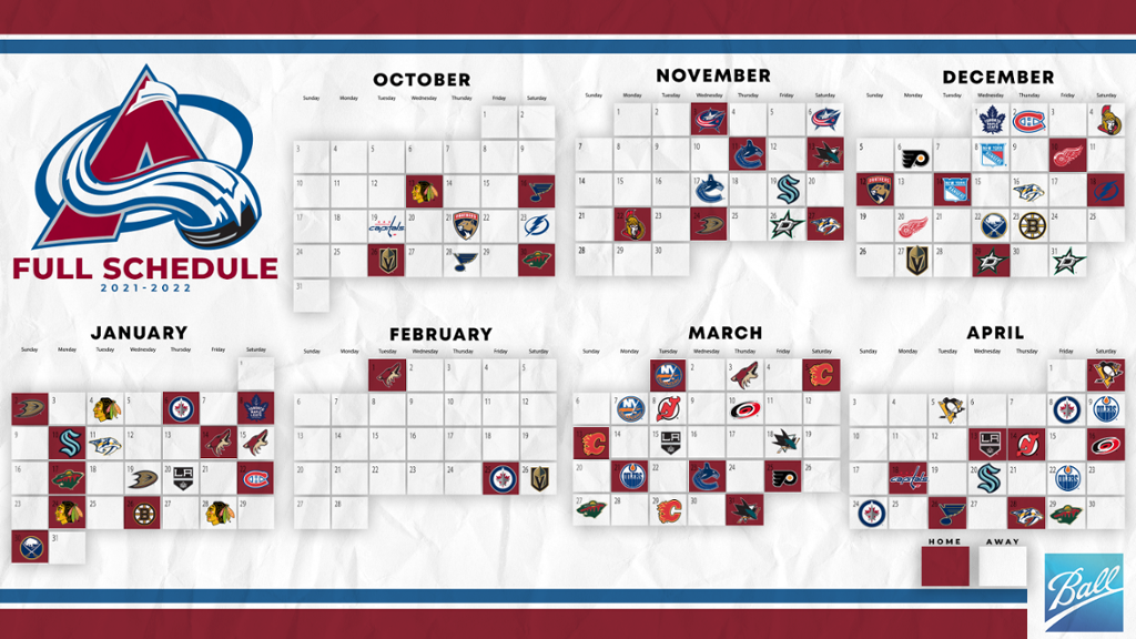 colorado schedule avalanche