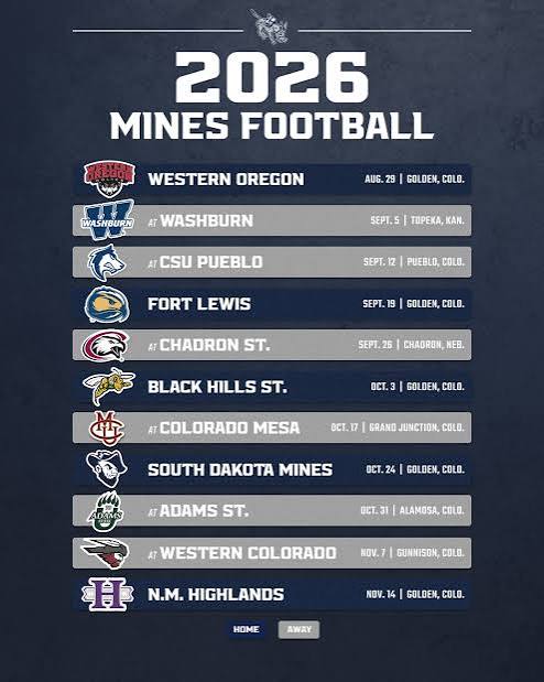 2026 Colorado School of Mines Football Schedule